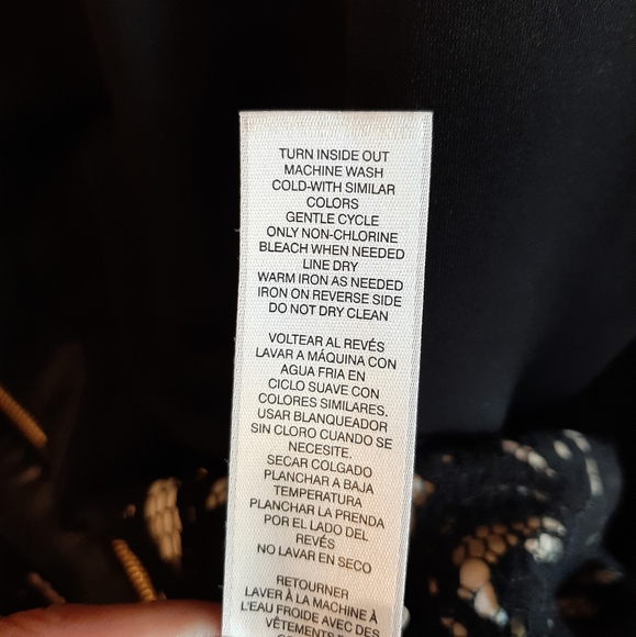 Chico's Pieced Ponte Lace-Mix Faux Leather Jacket Black/Champagne Size XL - Picture 11 of 12